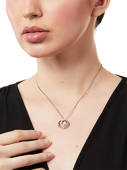 Jools by Jenny Brown Sterling Silver Pave Infinity Circles Pendant, Rhodium - view 2, Rhodium