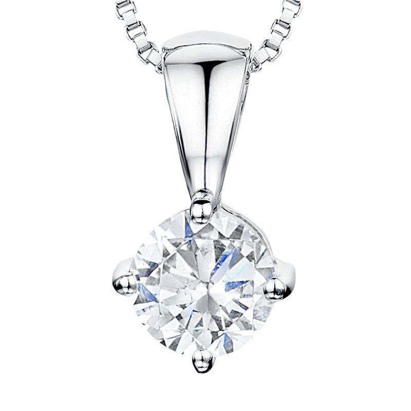 Jools by Jenny Brown Sterling Silver Cubic Zirconia Solitaire Pendant, Rhodium
