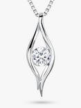 Jools by Jenny Brown Sterling Silver Cubic Zirconia Eye Pendant, Rhodium