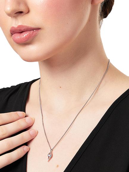 Jools by Jenny Brown Sterling Silver Cubic Zirconia Eye Pendant, Rhodium - view 2, Silver