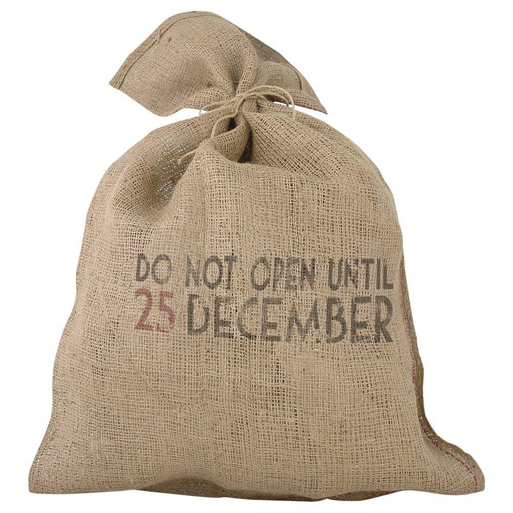East of India Do Not Open Until 25 December Christmas Santa Sack, Brown