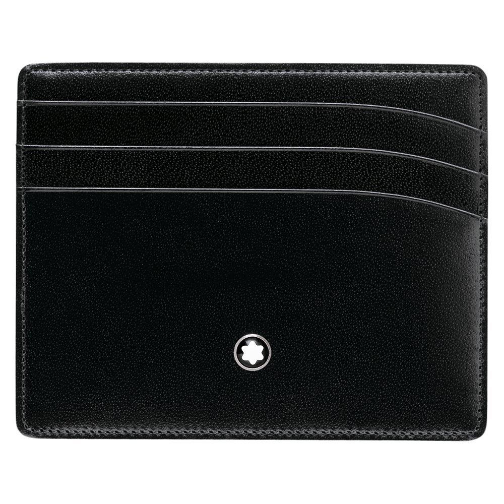Product image 1 of 2, which shows Montblanc Meisterstück Leather 6 Card Wallet, Black