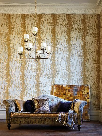 Harlequin Eglomise Paste the Wall Wallpaper - view 2, Gold, 110622