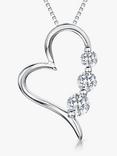 Jools by Jenny Brown Rhodium Plated Silver Cubic Zirconia Modern Heart Shaped Pendant