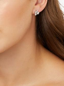 Jools by Jenny Brown Rhodium Plated Silver Cubic Zirconia Bubbles Drop Earrings - view 2, Rhodium