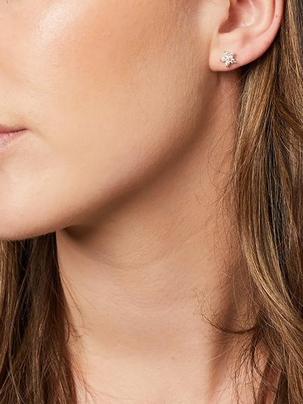 Jools by Jenny Brown Small Cubic Zirconia Stud Earrings - view 2, Silver