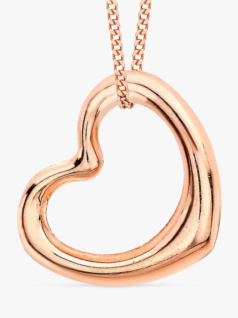 Product image 1 of 4, which shows IBB 9ct Rose Gold Heart Pendant, Rose Gold