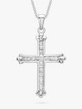 IBB 9ct White Gold Cubic Zirconia Cross Pendant