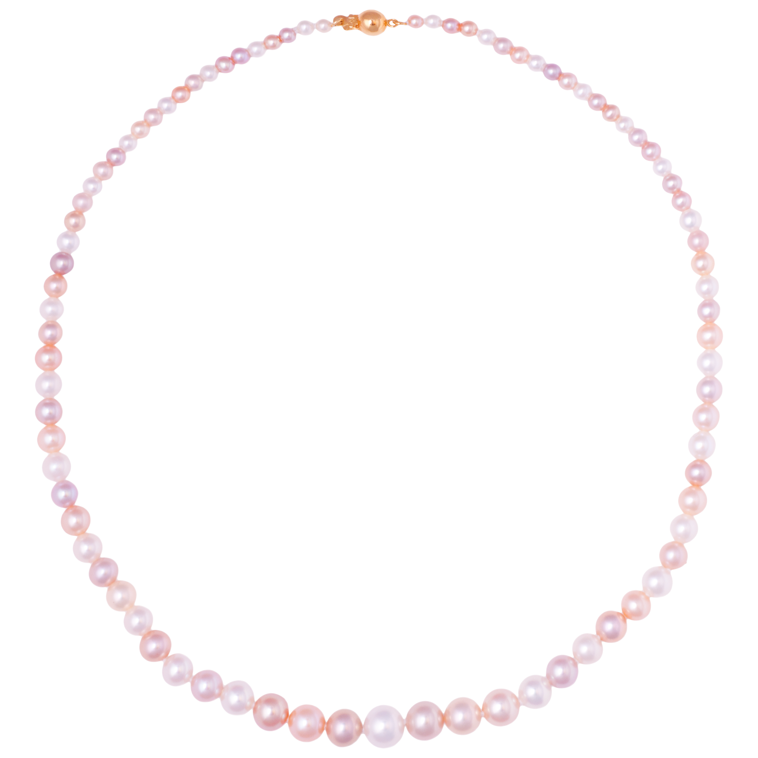 Kojis 18ct Gold Graduated Freshwater Pearl Necklace, Pink / White
