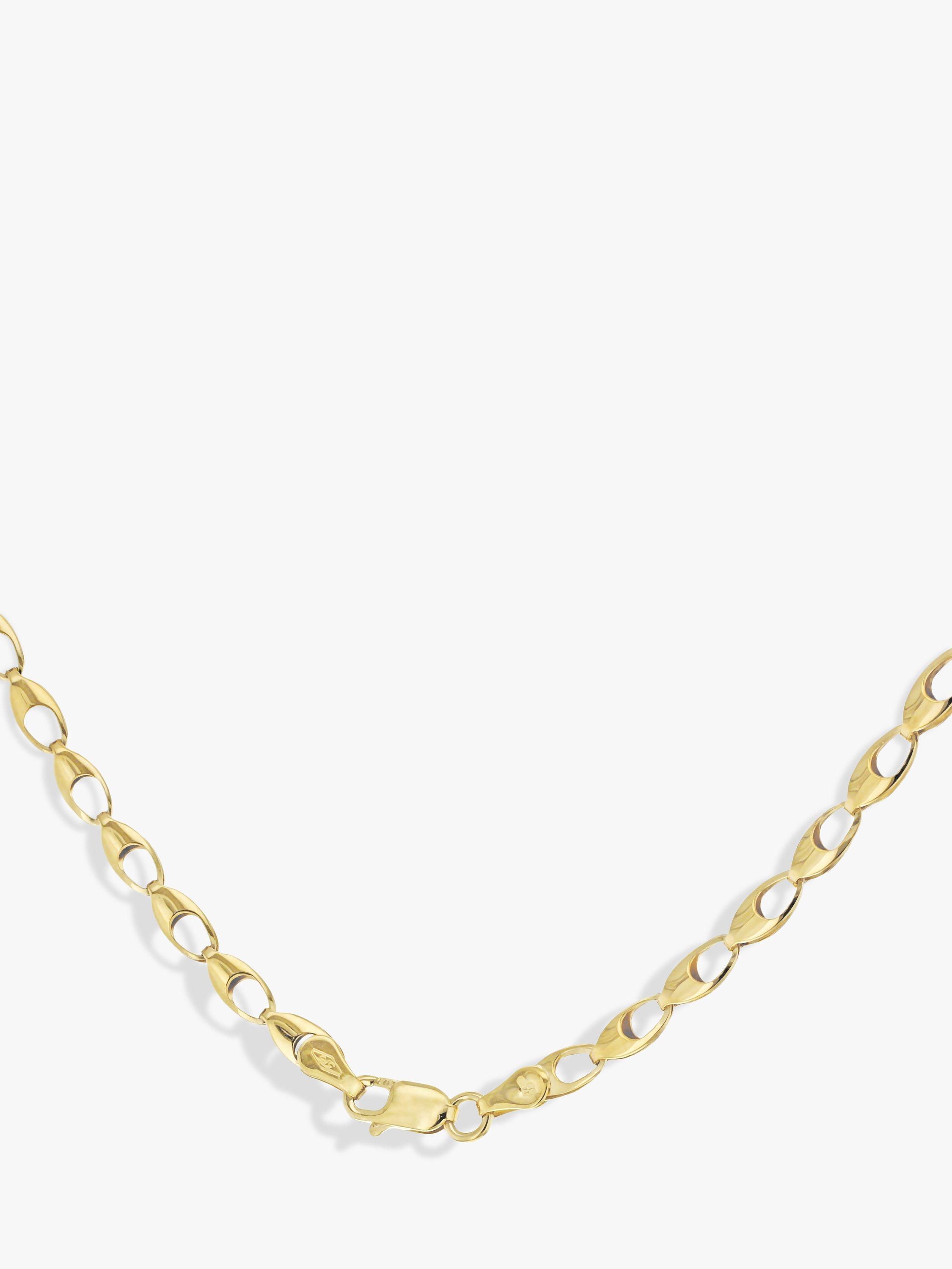 Product image 3 of 4, which shows IBB 9ct Yellow Gold Oval Link Necklace, Gold