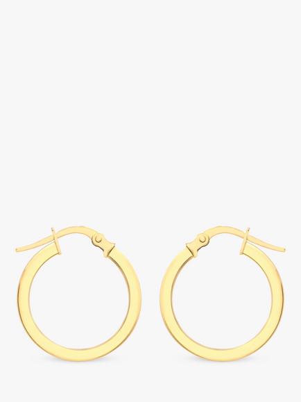 IBB 9ct Yellow Gold Creole Hoop Medium Earrings, Gold, Gold