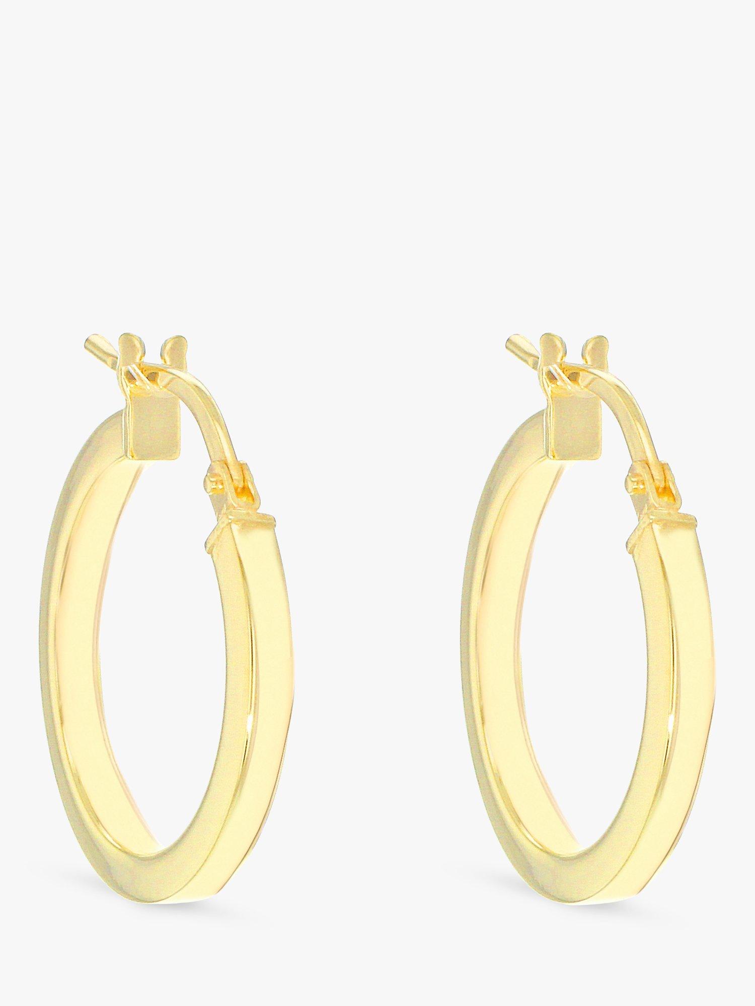 Product image 2 of 4, which shows IBB 9ct Yellow Gold Creole Hoop Medium Earrings, Gold