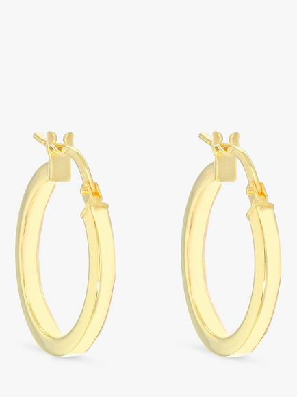 IBB 9ct Yellow Gold Creole Hoop Medium Earrings, Gold - view 2, Gold