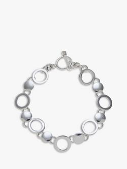 Andea Sterling Silver Discs And Circles Bracelet, Silver