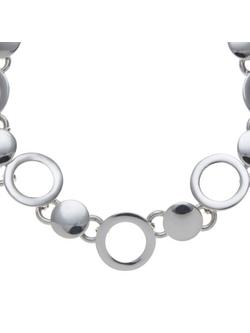 Andea Sterling Silver Discs And Circles Bracelet - view 2, Silver