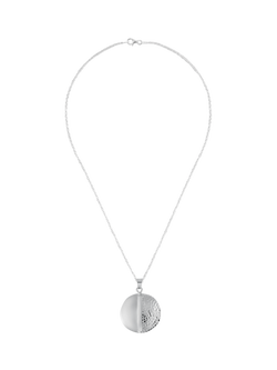 Andea Sterling Silver Smooth And Textured Pendant Necklace, Silver
