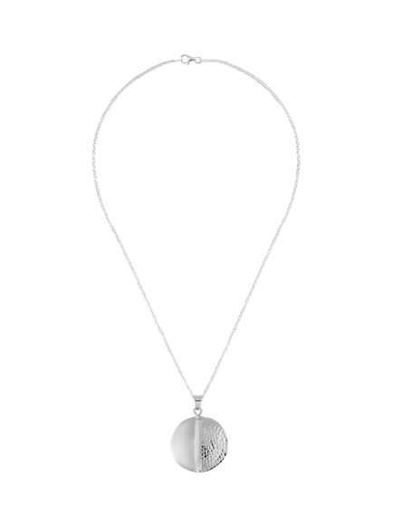 Andea Sterling Silver Smooth And Textured Pendant Necklace, Silver