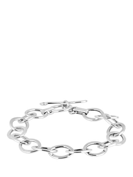 Andea Sterling Silver Oval Textured Bracelet, Silver