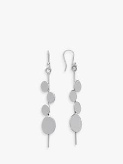 Andea Sterling Silver Art Deco Disc Earrings, Silver