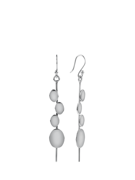 Andea Sterling Silver Art Deco Disc Earrings, Silver