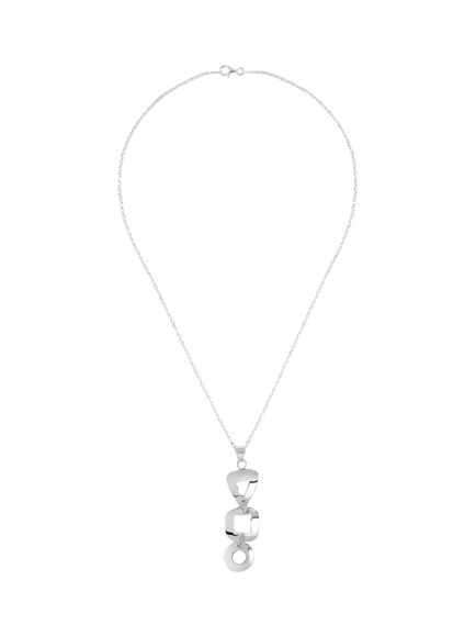 Andea Sterling Silver Assorted Cut Out Pendant Necklace, Silver