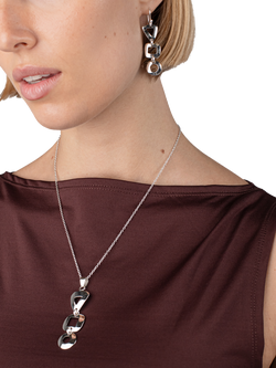 Andea Sterling Silver Assorted Cut Out Pendant Necklace - view 2, Silver