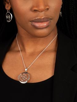 Andea Sterling Silver Sculptured Spiral Pendant Necklace - view 2, Silver