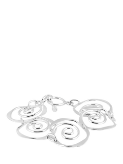 Andea Sterling Silver Sculptured Spirals Bracelet, Silver