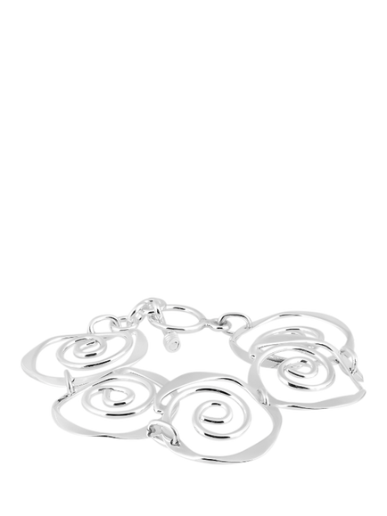 Andea Sterling Silver Sculptured Spirals Bracelet, Silver
