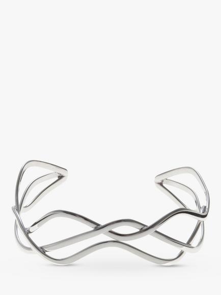 Andea Sterling Silver Woven Wire Cuff, Silver