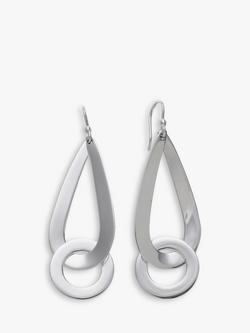Andea Sterling Silver Large Open Teardrop Earrings, Silver, Silver
