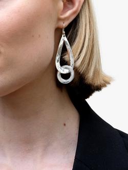 Andea Sterling Silver Large Open Teardrop Earrings, Silver - view 2, Silver