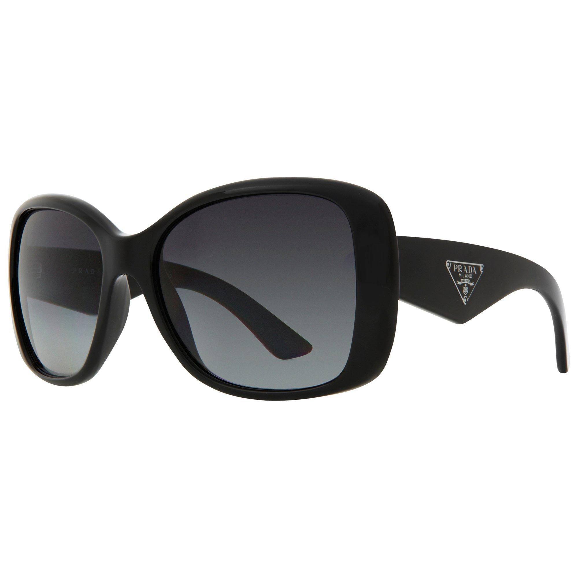 Prada PR32PS Oversized Square Frame Polarised Sunglasses, Black