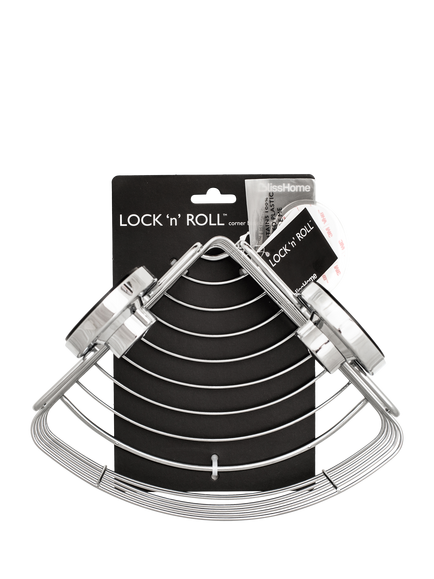 BlissHome Lock N Roll Corner Suction Shower Basket - view 2, Silver