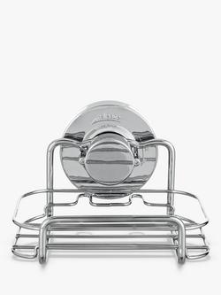 BlissHome Lock N Roll Suction Shower Soap Dish, Silver