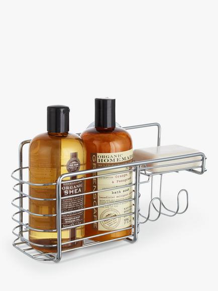 BlissHome Lock N Roll Combination Suction Shower Basket - view 2, Silver
