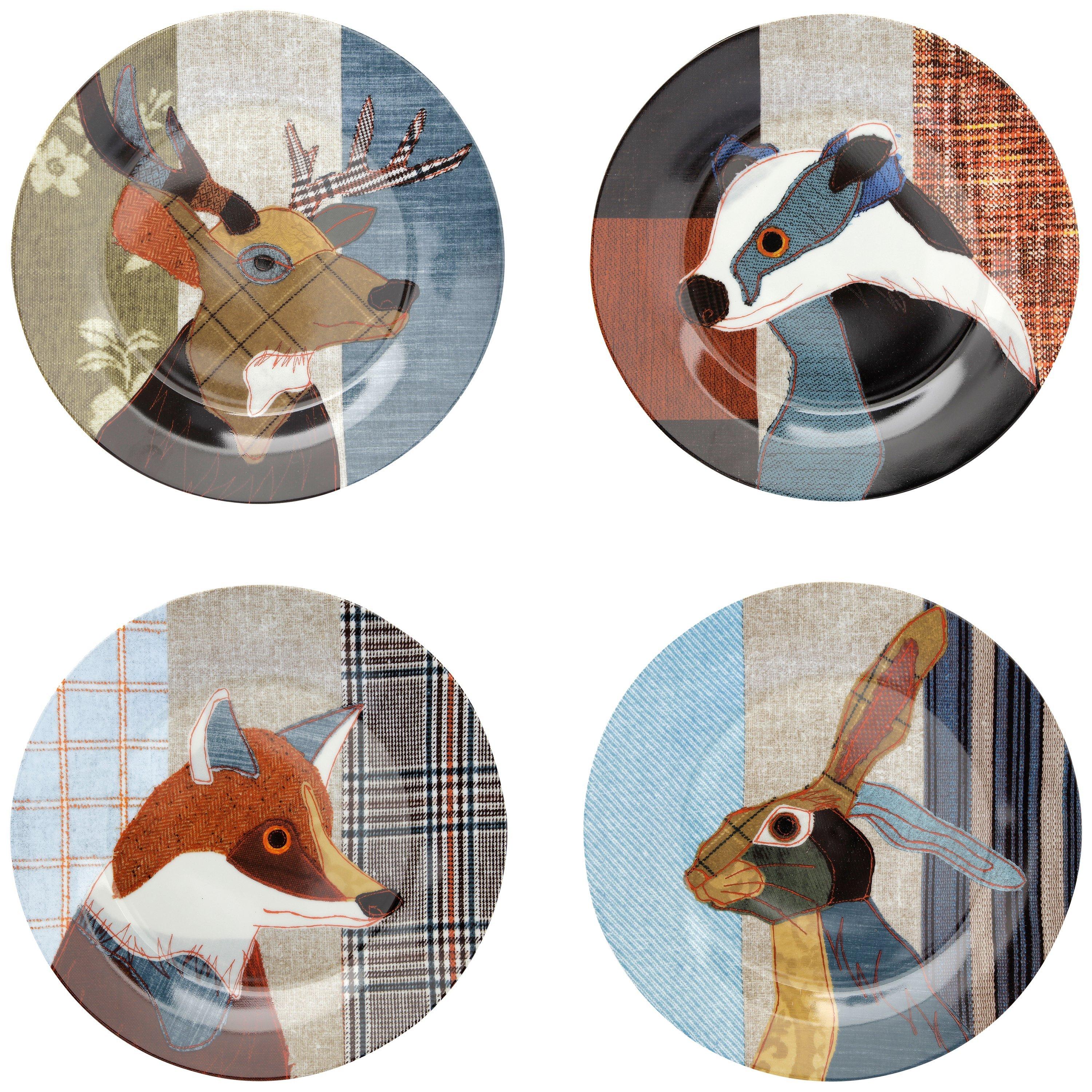 Magpie Beasties Plates, Set of 4