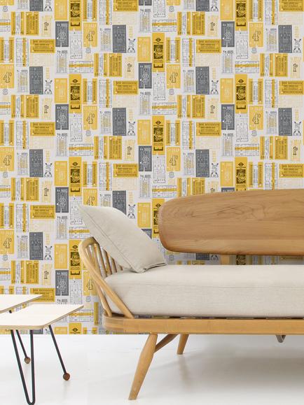 Mini Moderns Hold Tight Wallpaper - view 2, Mustard