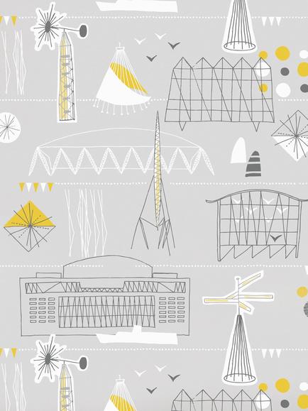 Mini Moderns Festival Wallpaper, Concrete