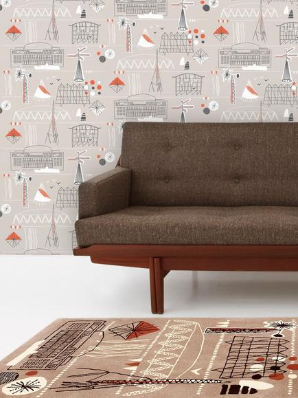 Mini Moderns Festival Wallpaper - view 2, Stone