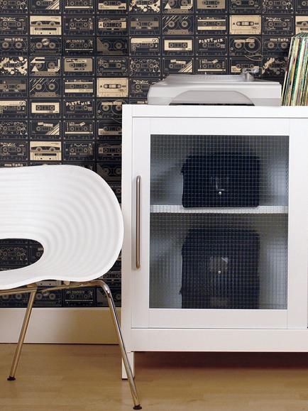 Mini Moderns C-60 Wallpaper - view 2, Chalkboard & Gold
