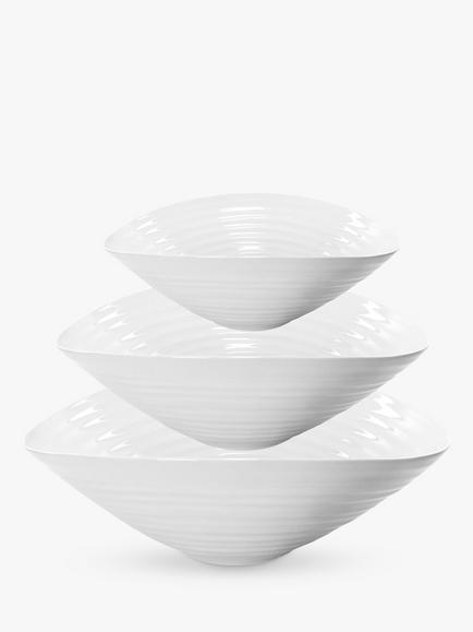 Sophie Conran for Portmeirion Salad Bowl, Set of 3, White