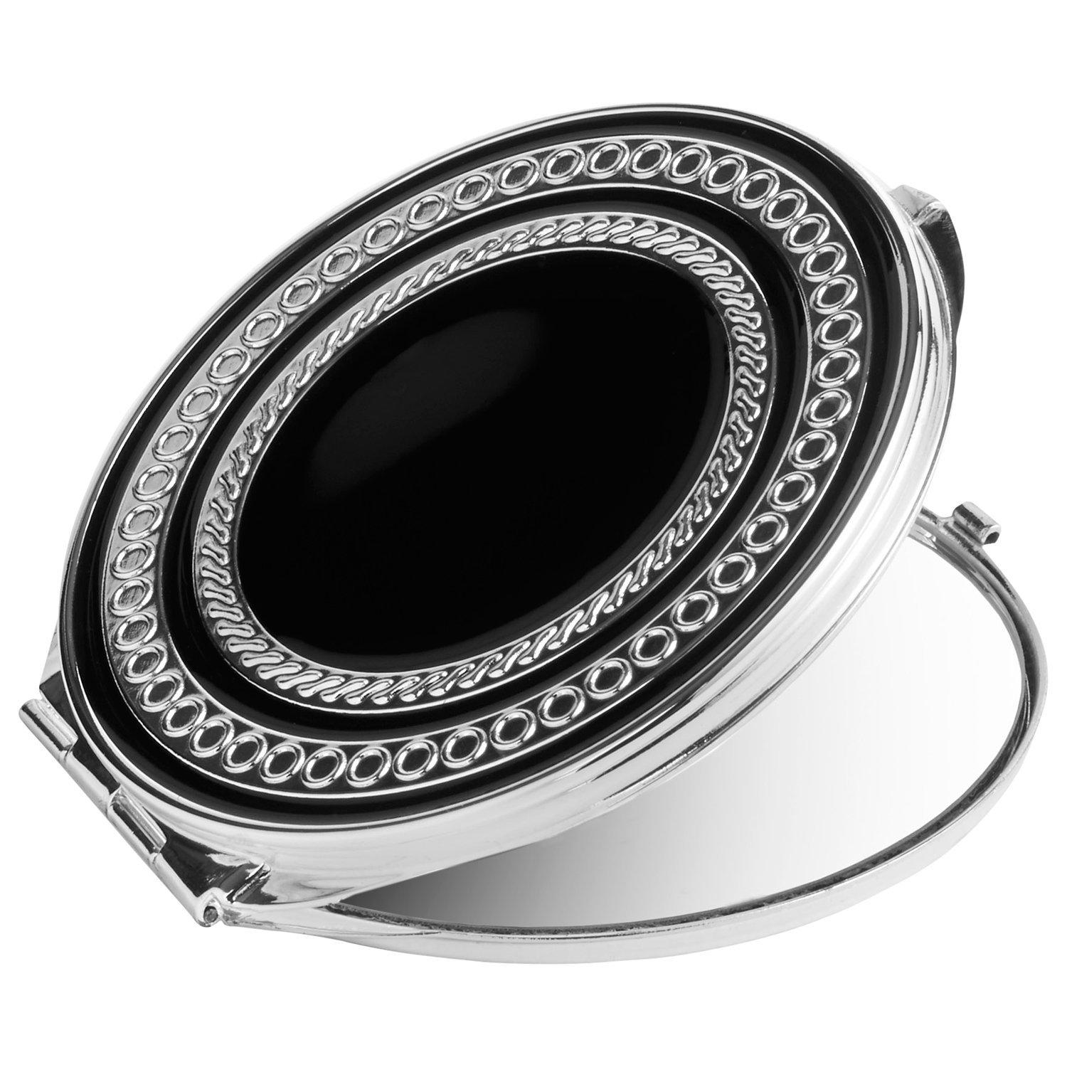 Vera Wang for Wedgwood With Love Noir Compact Mirror, Silver/Black