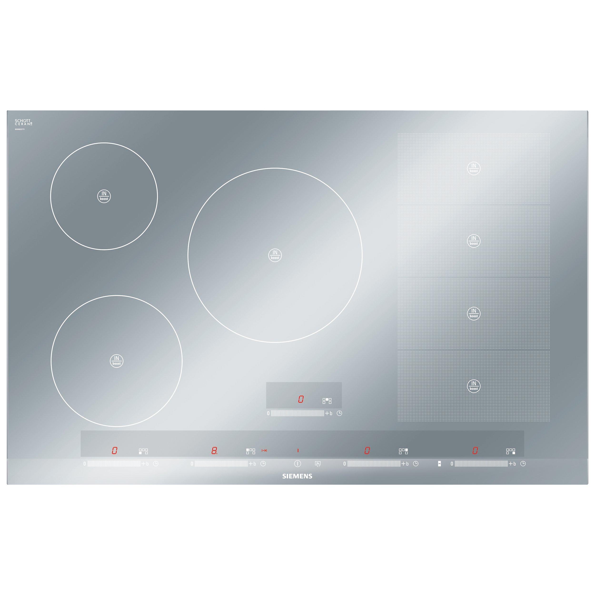 Siemens EH879SP17E Induction Hob, Metal Look Glass