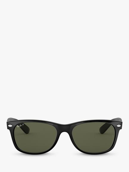 Ray-Ban RB2132 Wayfarer Polarised Sunglasses, Black - view 2, Black