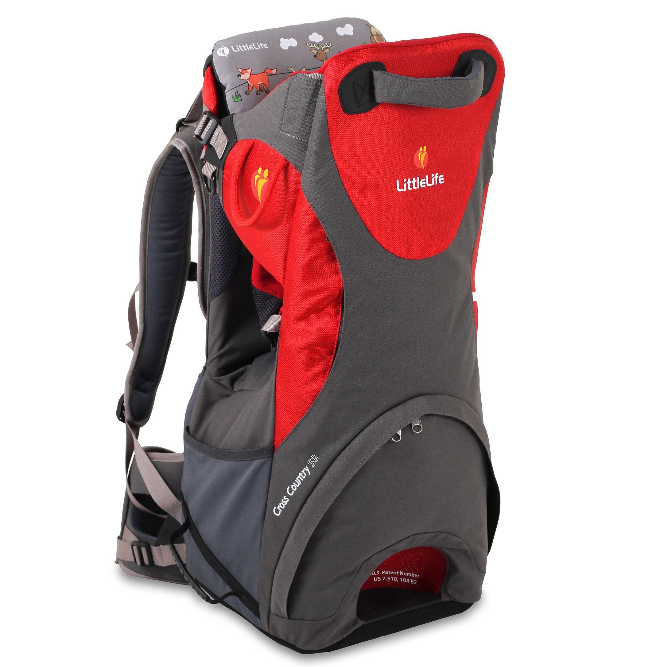 LittleLife Cross Country S3 Baby Back Carrier, Red/Grey