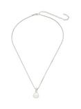 Lido Large Button Pearl Small Cubic Zirconia Pendant Necklace, Silver/White