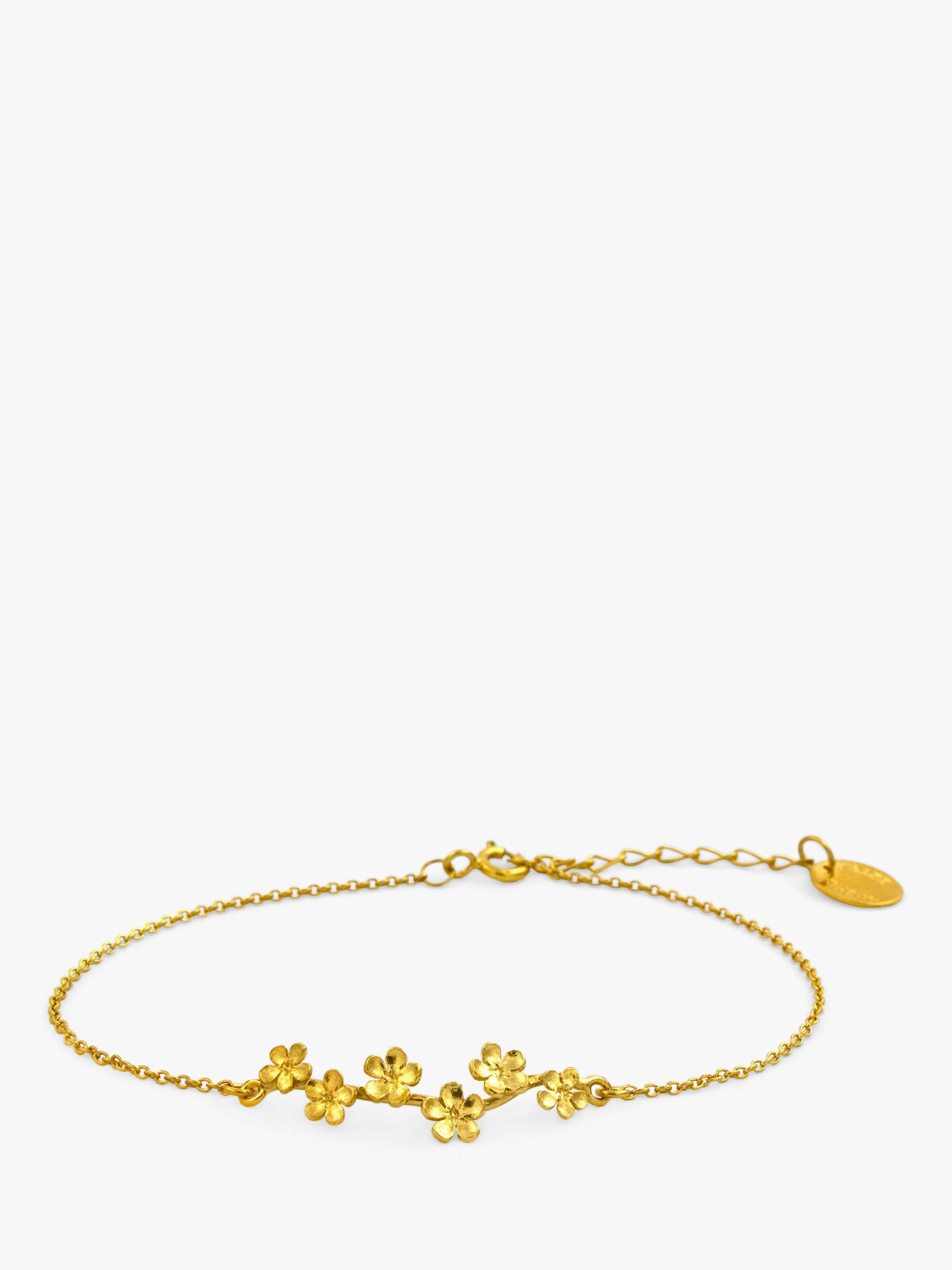 Alex Monroe 22ct Gold Plated Forget Me Not Drift Bracelet