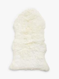 John Lewis Single Sheepskin Rug, Ivory