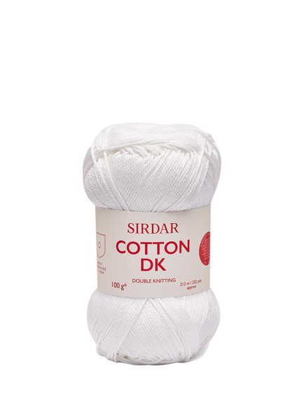 Sirdar Cotton DK Yarn, 100g, Mill White 501